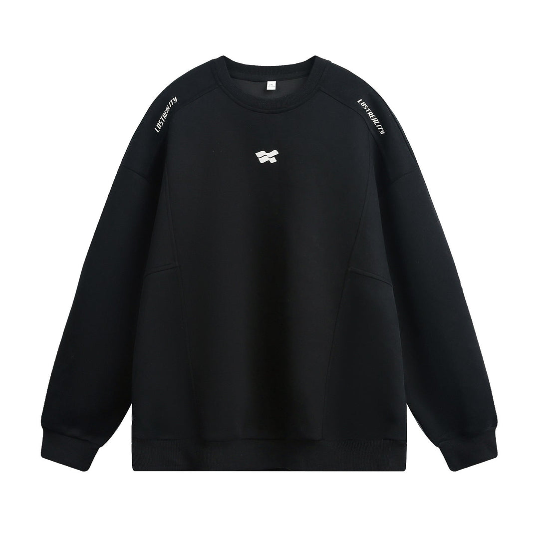 Unisex Oversize Sweatshirt with Round Neck, Shoulder Branding and Inserted Side Pockets Hudson & Parker