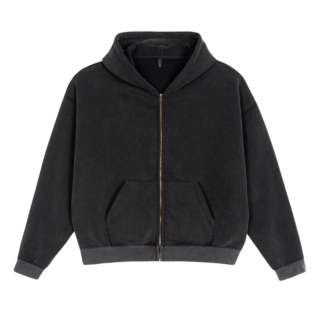 Unisex Zip-up Hooded Jacket in Boxy Cut made of Heavy French Terry Hudson & Parker