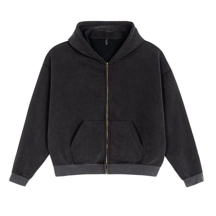 Unisex Zip-up Hooded Jacket in Boxy Cut made of Heavy French Terry Hudson & Parker