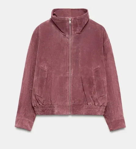 Women’s short-cut boxy blouson with high stand-up collar and dropped shoulders Hudson & Parker