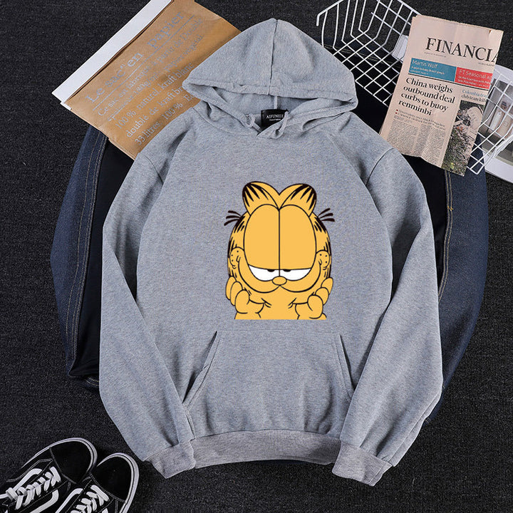 Unisex hooded sweatshirt with large comic face print, soft fleece lining and kangaroo pocket Hudson & Parker Fashion