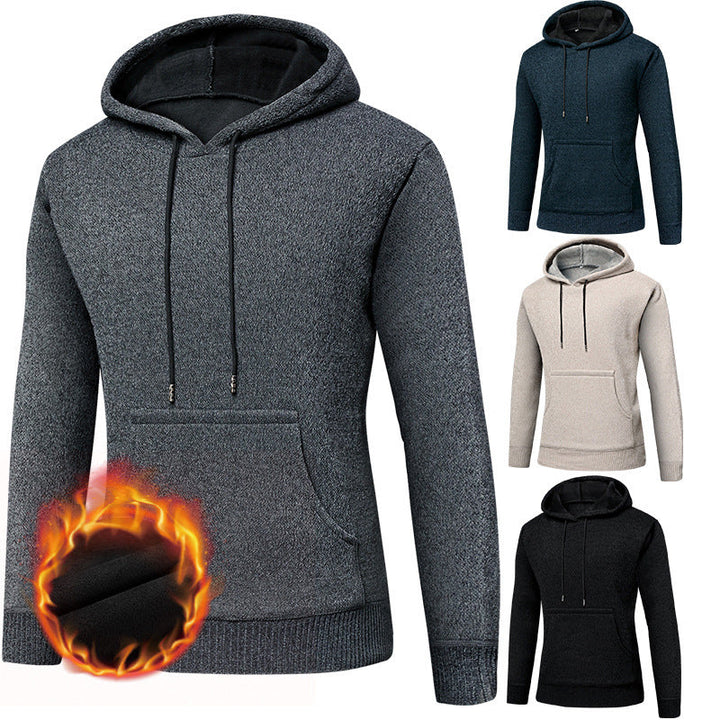 Men's Hooded Sweatshirt with Thermal Lining and Kangaroo Pocket Hudson & Parker
