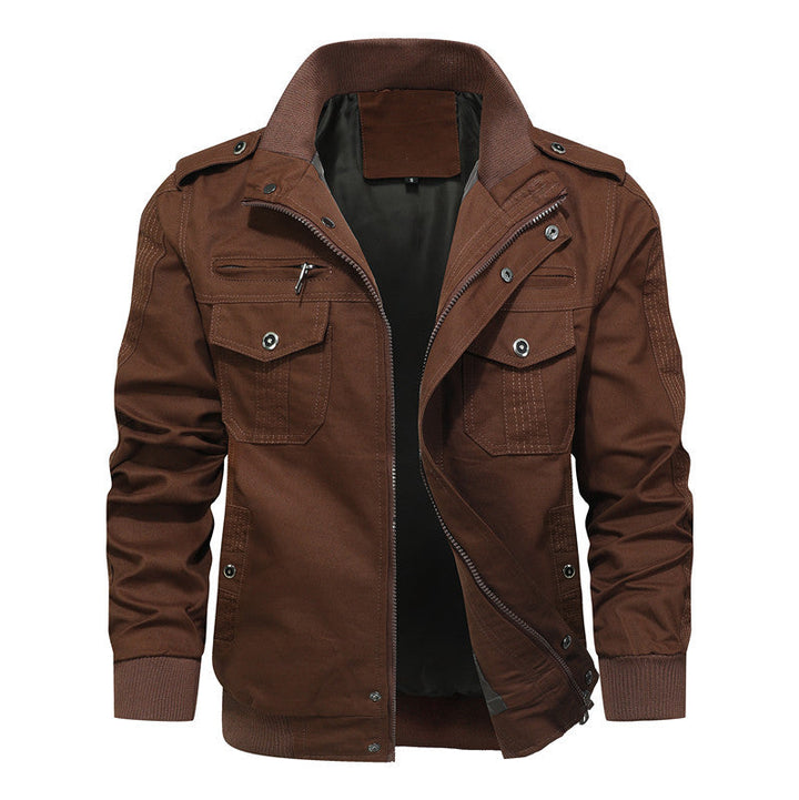 Men's Utility Field Jacket with Stand-Up Collar and Multiple Pockets Hudson & Parker