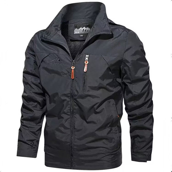 Men's Lightweight Waterproof Hooded Outdoor Jacket with Chest Pocket and Adjustable Cuffs Hudson & Parker