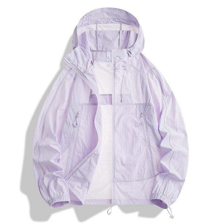Men's Ultralight Hooded Wind Jacket with Pack Function, Mesh Lining & Zipper Pockets Hudson & Parker