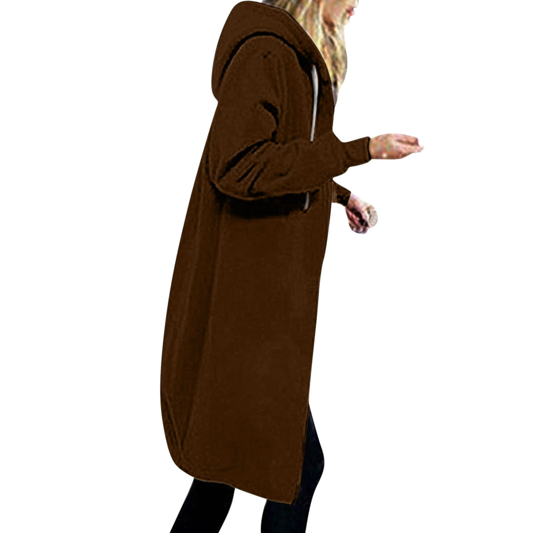 Women's longer oversized hoodie coat with rounded hem and zip pockets Hudson & Parker