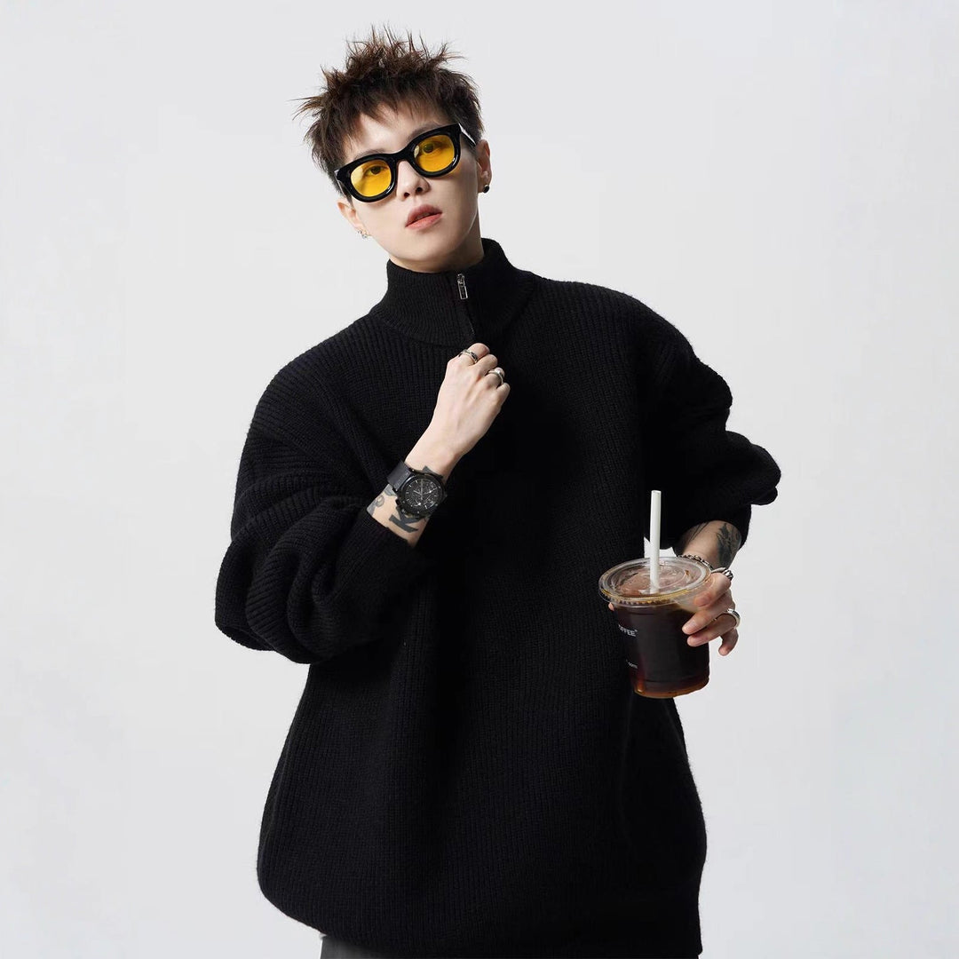 Women's Urban Oversized Sweater with Stand-up Collar Hudson & Parker