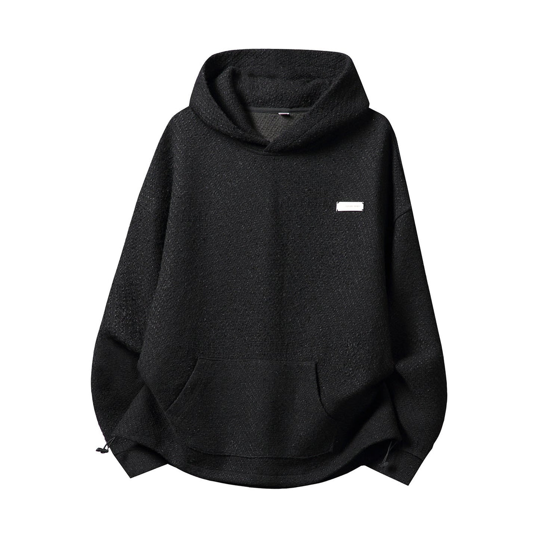 Unisex Oversized Hoodie with High Cowl Neck and Two-Tone Texture Hudson & Parker
