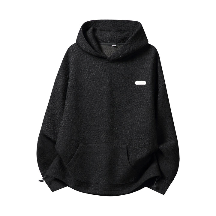 Unisex Oversized Hoodie with High Cowl Neck and Two-Tone Texture Hudson & Parker