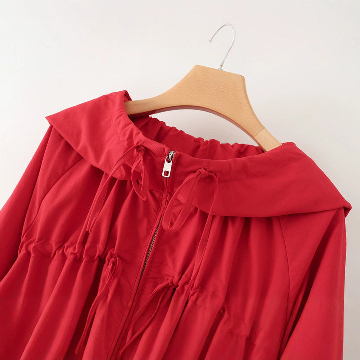 Women Lightweight Hooded Jacket with Drawstring, Adjustable Cord and Zipper Hudson & Parker