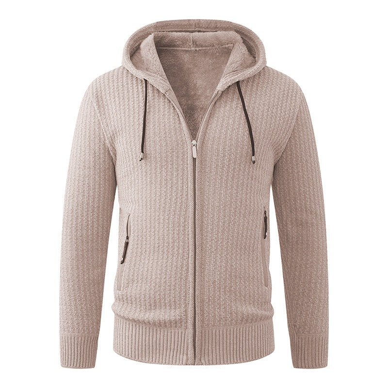 Men's Hoodie Cardigan with Teddy Lining and Full Zip Hudson & Parker