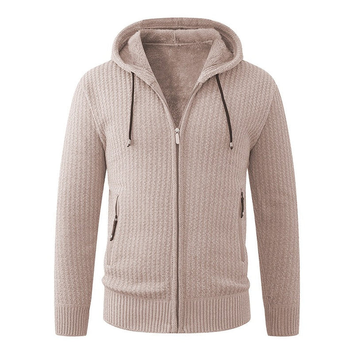 Men's Hoodie Cardigan with Teddy Lining and Full Zip Hudson & Parker