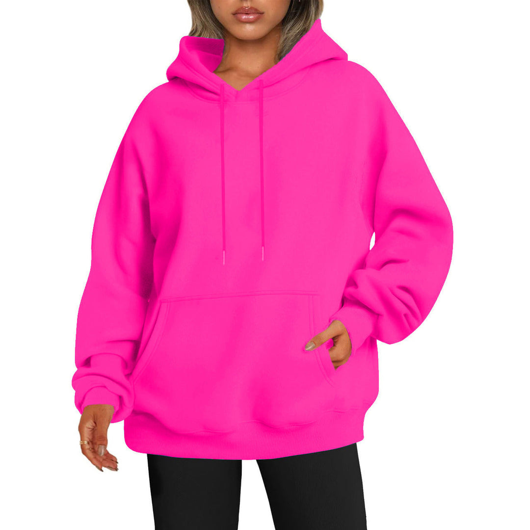 Women’s oversized hoodie dress with kangaroo pocket, extended silhouette and soft French terry Hudson & Parker Fashion