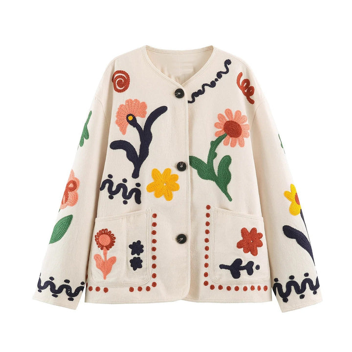 Women's Oversize Sweatshirt with Floral Chenille Embroidery Hudson & Parker