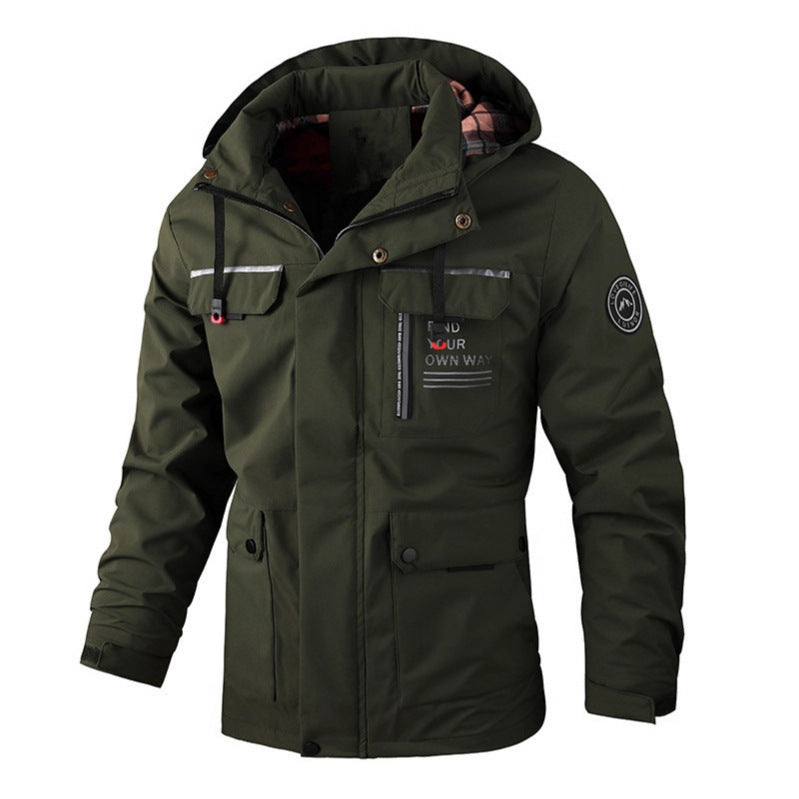Men's water-repellent utility parka with hood, multiple pockets, and wind protection Hudson & Parker