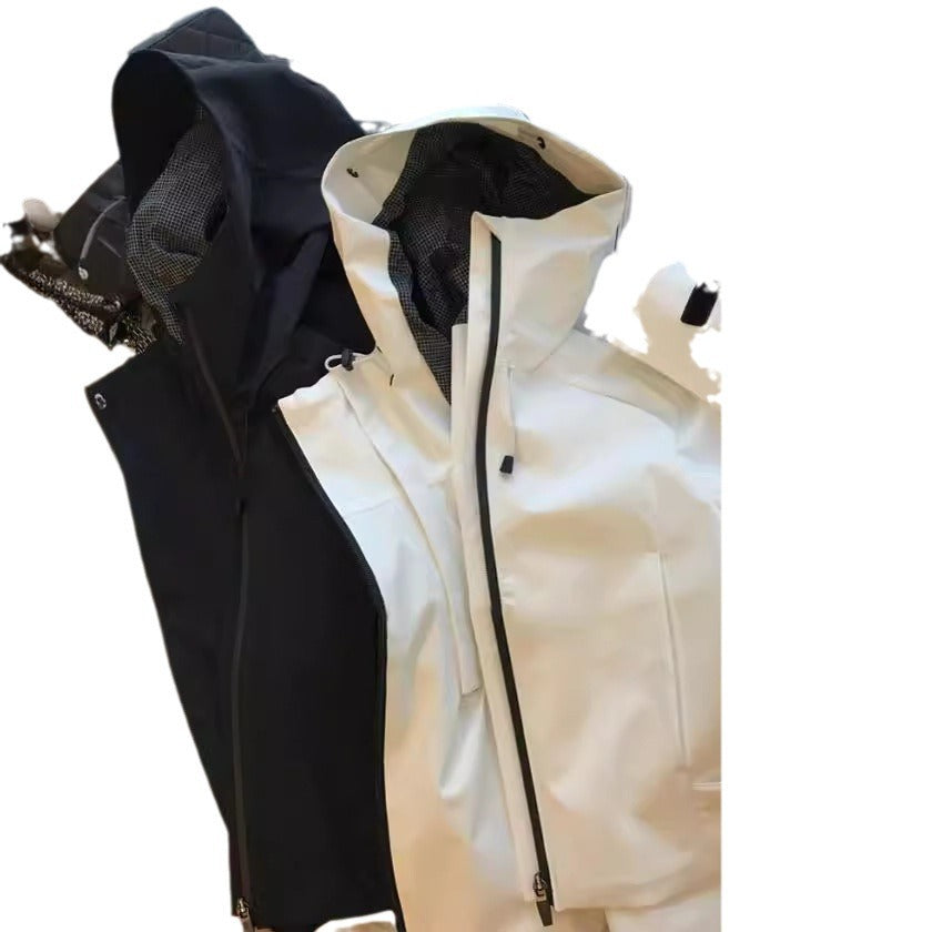 Women Water-Repellent Hooded Jacket in Minimalist Urban Design with Concealed Zipper Hudson & Parker