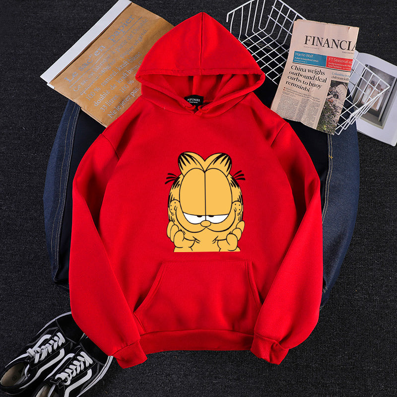 Unisex hooded sweatshirt with large comic face print, soft fleece lining and kangaroo pocket Hudson & Parker Fashion