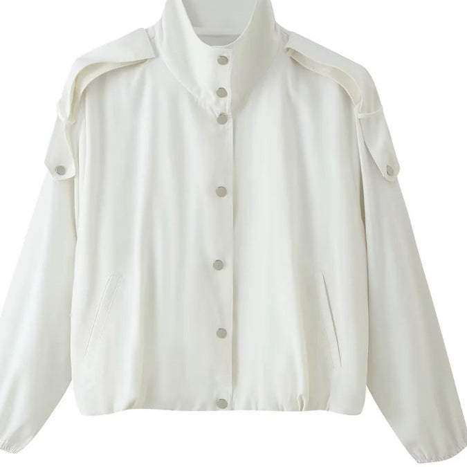 Women’s short-cut boxy blouson with high stand-up collar and dropped shoulders Hudson & Parker