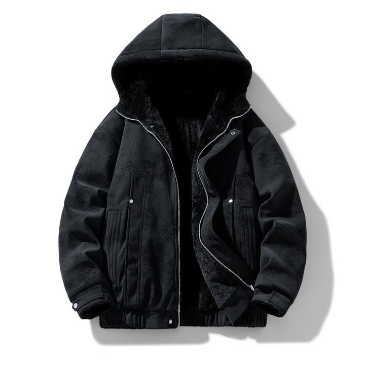 Men's hooded jacket with teddy lining and faux suede look Hudson & Parker Fashion