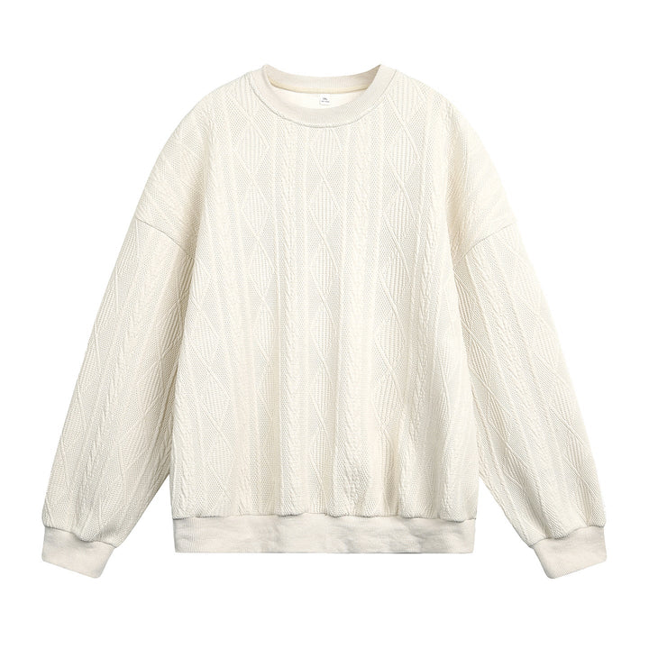 Unisex Oversize Cable Knit Sweatshirt with Fine Braided Pattern Structure Hudson & Parker