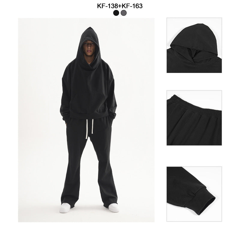 Women's Cropped Hoodie and Flared Sweatpants Lounge Set made of French Terry Hudson & Parker