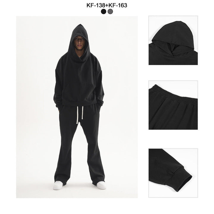 Women's Cropped Hoodie and Flared Sweatpants Lounge Set made of French Terry Hudson & Parker