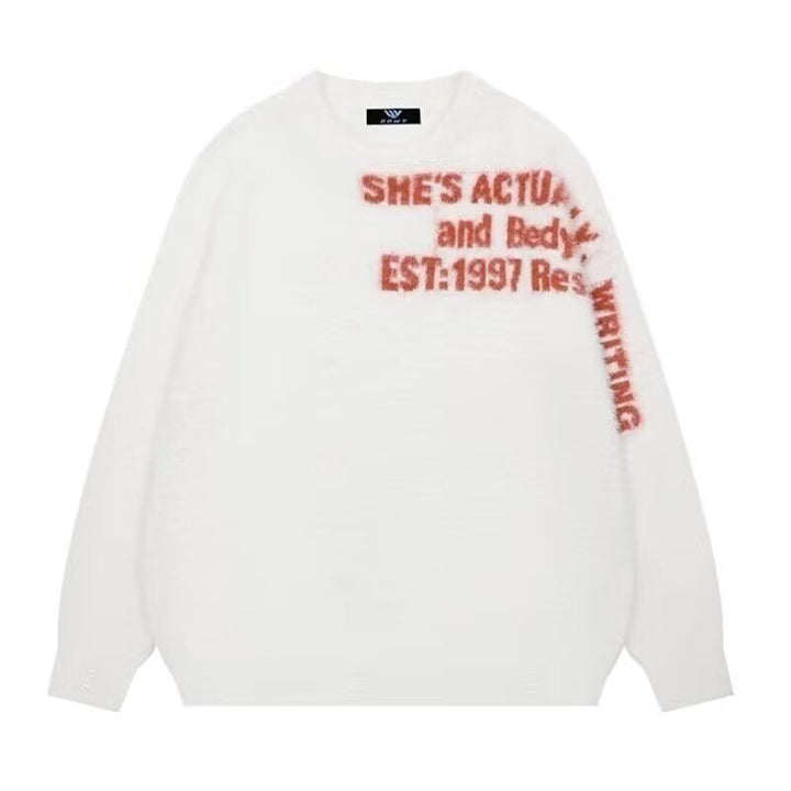 Women Casual Oversized Sweater with Graphic Print Hudson & Parker