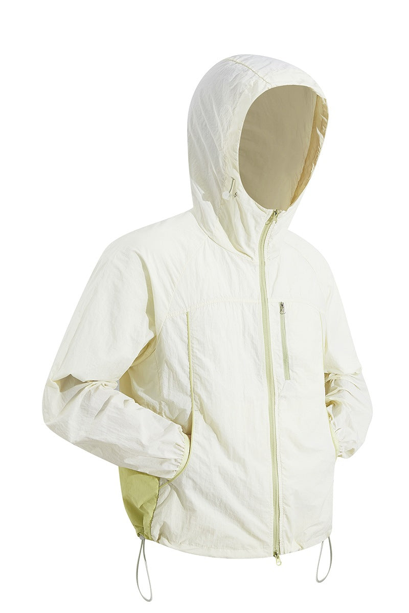 Men's Ultralight Hooded Windbreaker made of Ripstop with Adjustable Hem & Chest Zipper Hudson & Parker