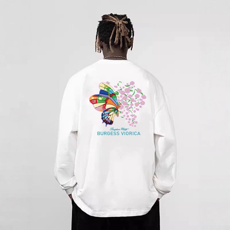 Men's Casual Oversized Sweatshirt with Colorful Butterfly Print Hudson & Parker