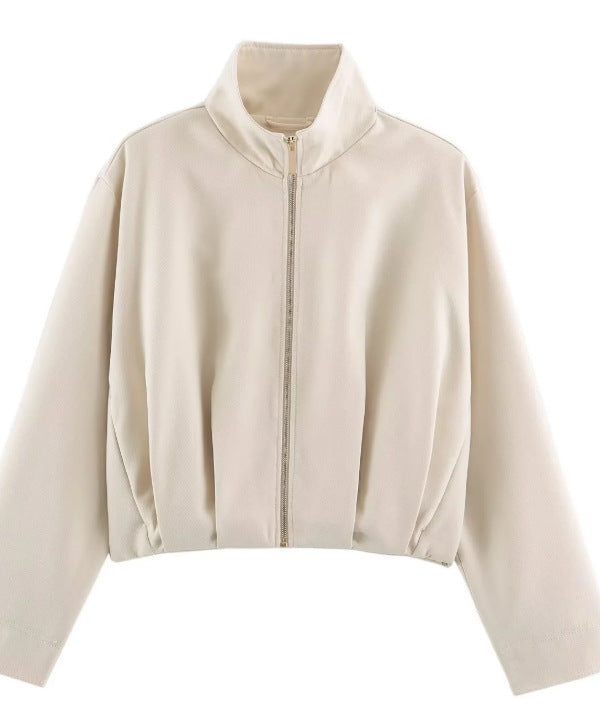 Women’s short-cut boxy blouson with high stand-up collar and dropped shoulders Hudson & Parker