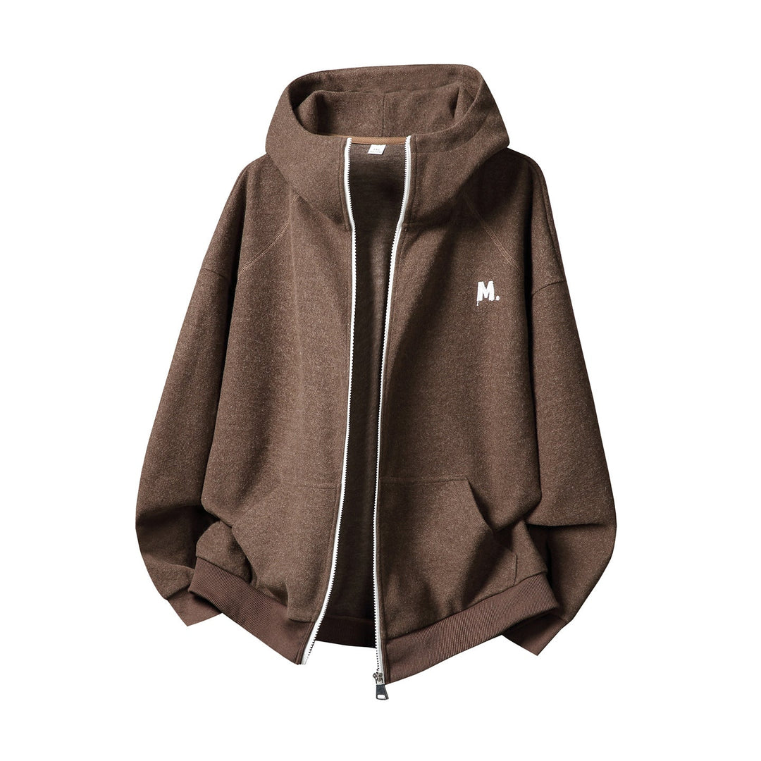 Unisex Oversize Hooded Jacket with Full Zip and Minimal Chest Embroidery Hudson & Parker