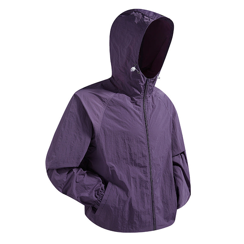 Unisex Lightweight packable hooded windbreaker with water-repellent ripstop shell and adjustable hood Hudson & Parker