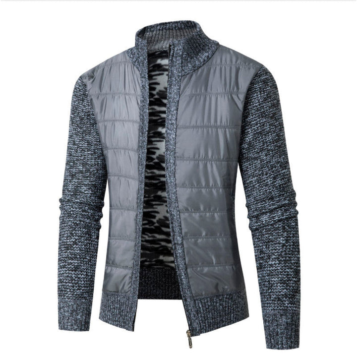 Men's hybrid cardigan with quilted front and stand-up collar Hudson & Parker