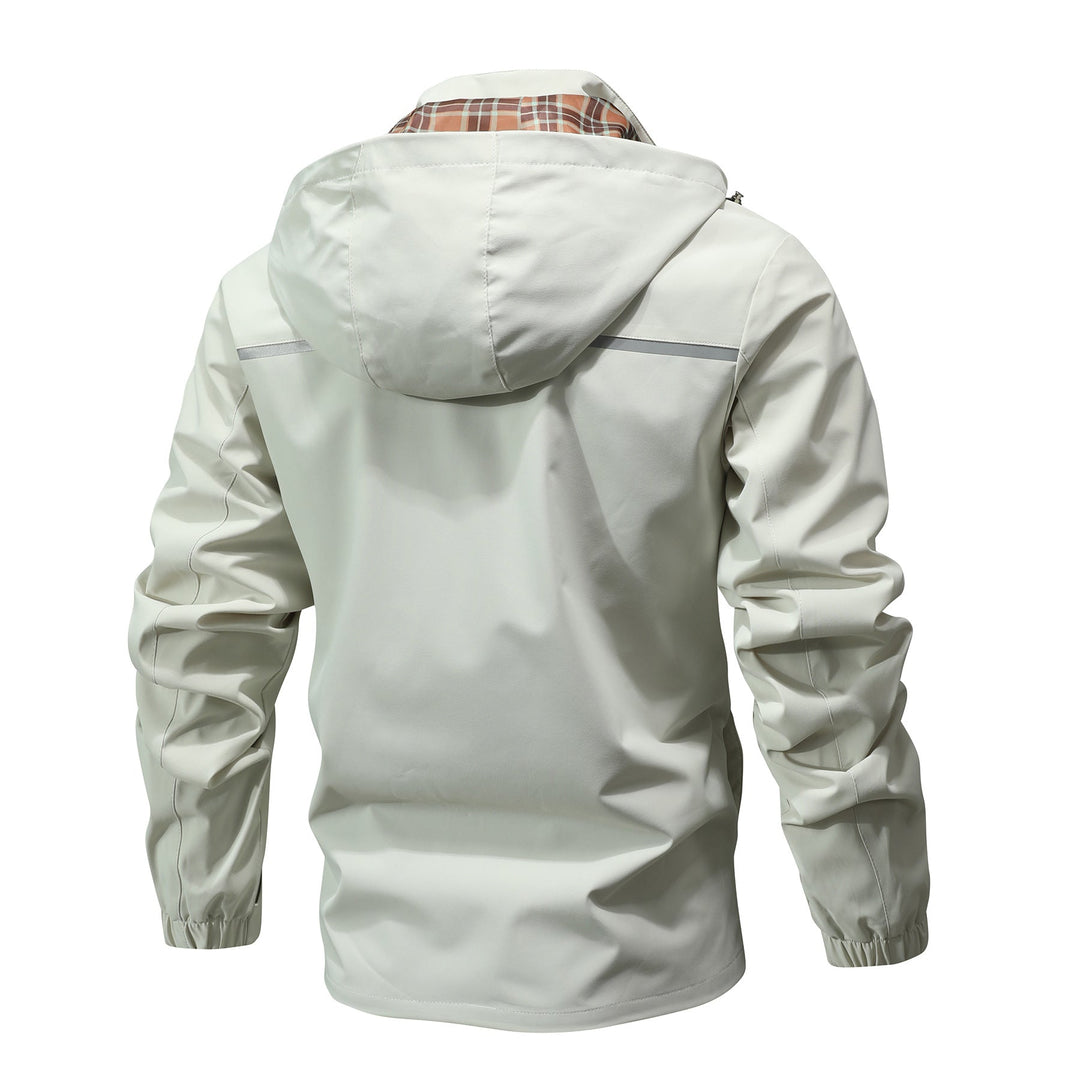 Men's Waterproof Functional Parka with Hood, Multiple Pockets and Checked Lining Hudson & Parker