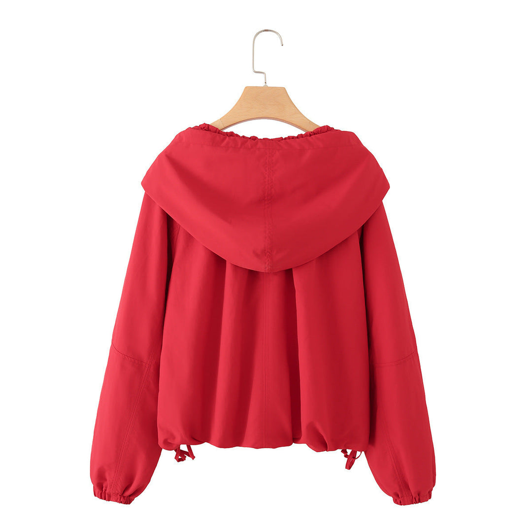 Women Lightweight Hooded Jacket with Drawstring, Adjustable Cord and Zipper Hudson & Parker