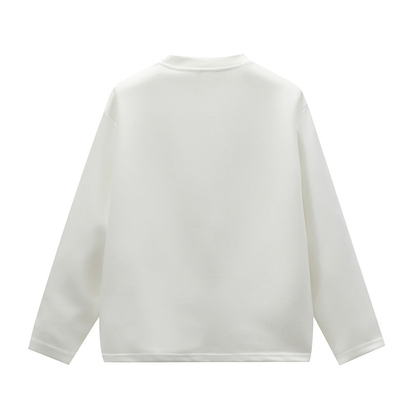 Unisex Oversize Round Neck Sweatshirt with Raglan Seams and Fine Texture Hudson & Parker