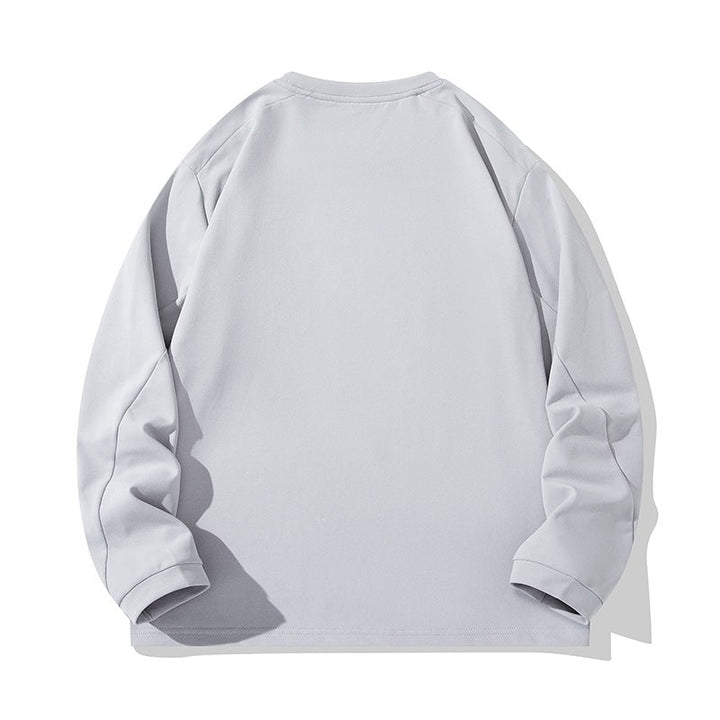 Unisex Oversize Long Sleeve Sweatshirt with Chest Zipper Pocket and Crew Neck Hudson & Parker