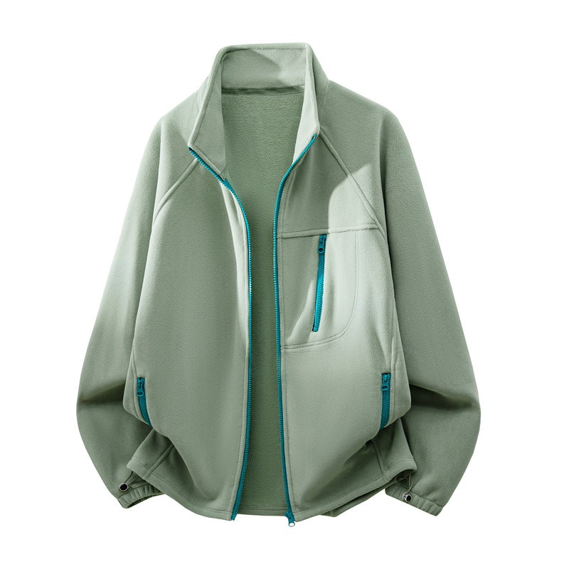 Unisex functional microfleece performance jacket with stand-up collar, chest zipper and ergonomic raglan sleeves Hudson & Parker Fashion