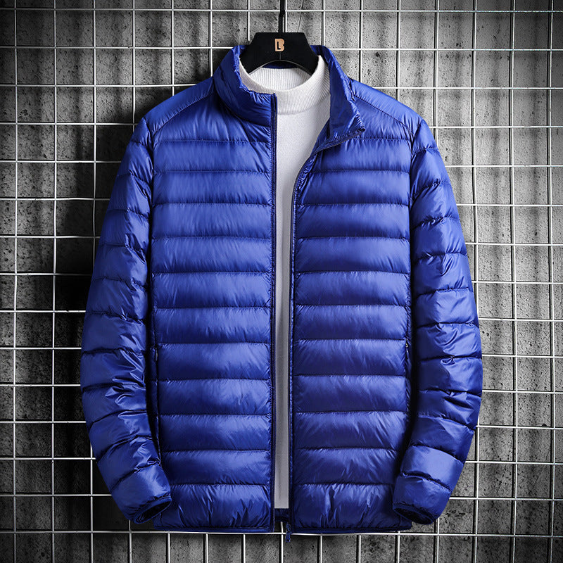 Men's Lightweight Quilted Insulated Padded Jacket with Stand-Up Collar and Pack Function Hudson & Parker