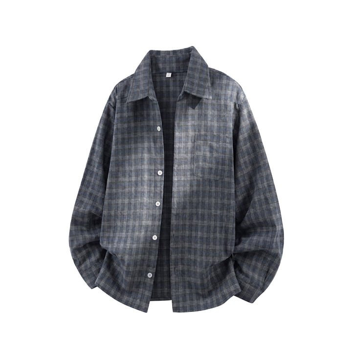 Unisex Oversized Flannel Shirt Jacket with Check Pattern and Patch Chest Pocket Hudson & Parker
