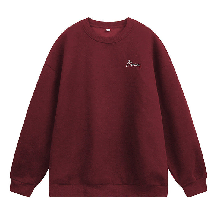 Unisex Oversize Sweatshirt with Round Neck and Subtle Script Embroidery Hudson & Parker