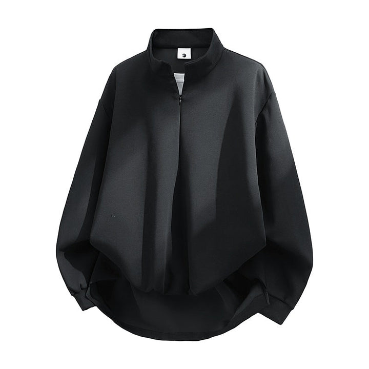 Unisex Oversized Sweatshirt with High Collar, Half Zipper and Balloon Shaped Hem Hudson & Parker