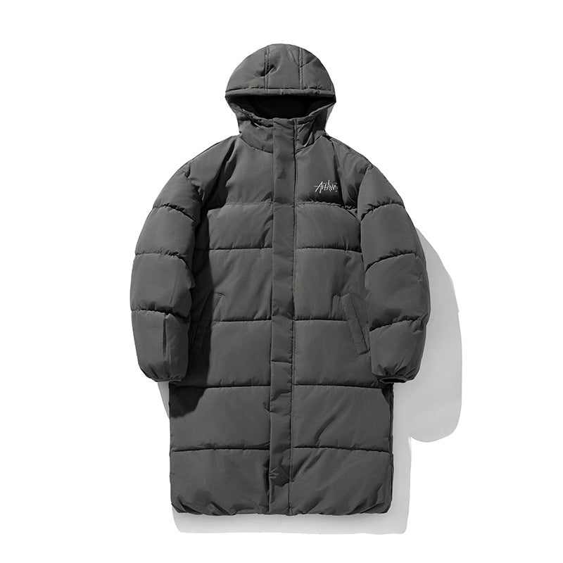 Unisex Longer Boxy Quilted Coat with Hood, Thermal Insulation and Adjustable Hem Hudson & Parker