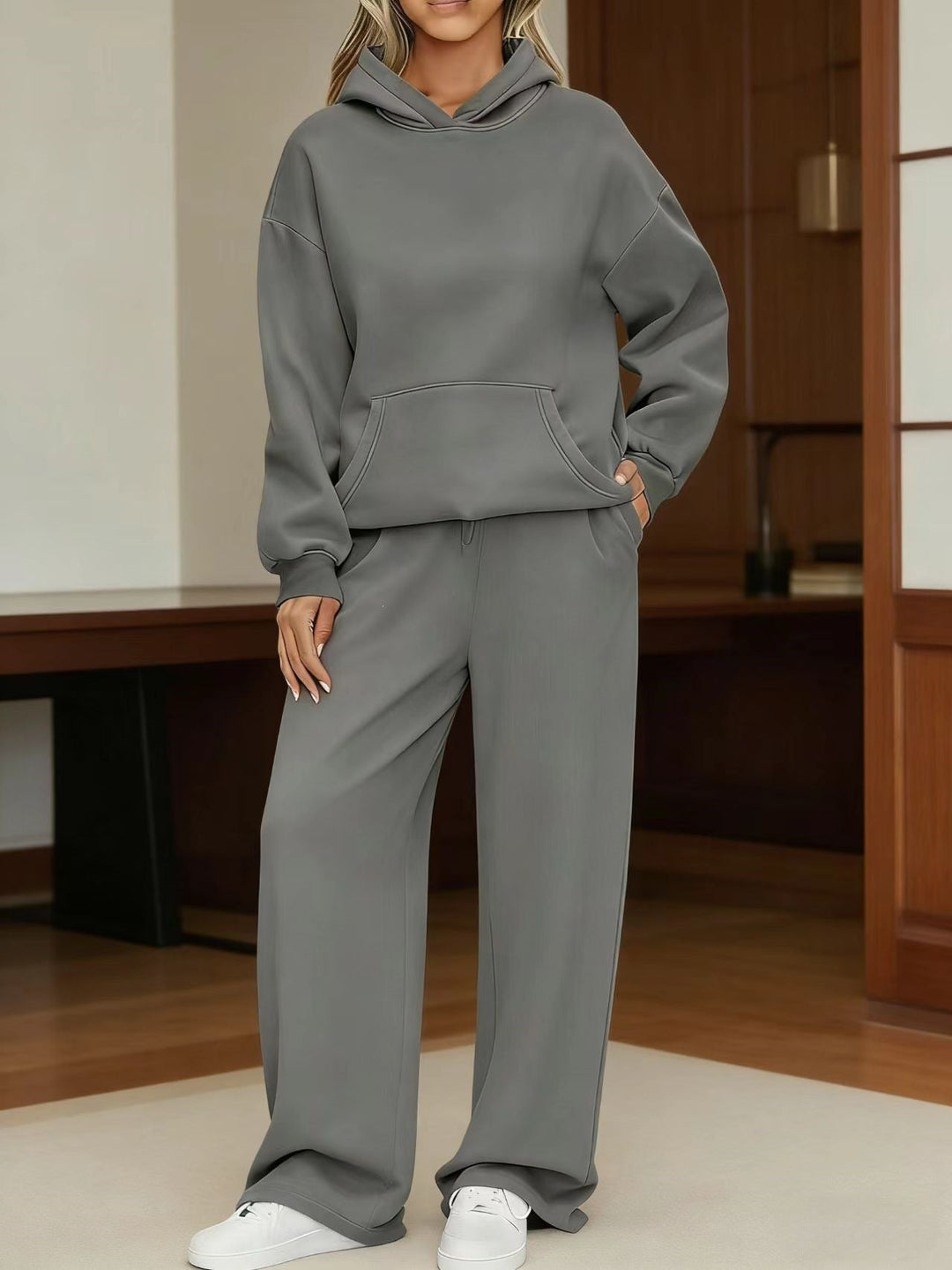 Women's cozy oversized hoodie and wide jogger pants set Hudson & Parker