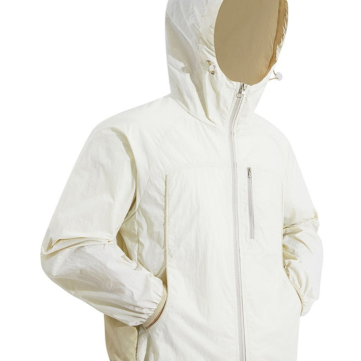 Men's Ultralight Hooded Windbreaker made of Ripstop with Adjustable Hem & Chest Zipper Hudson & Parker