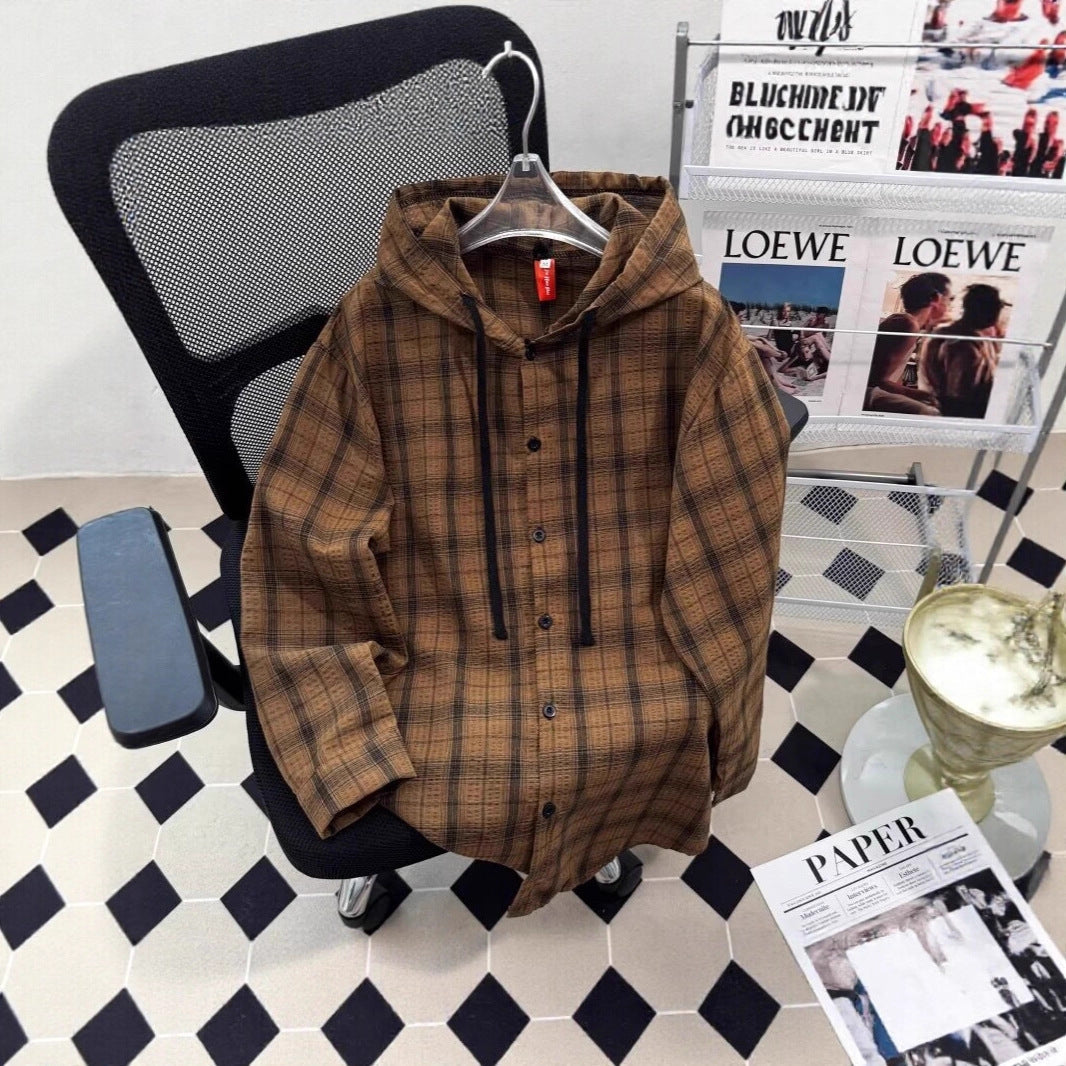 Women's URBAN CHECK HOODIE WITH BUTTON DETAILS Hudson & Parker