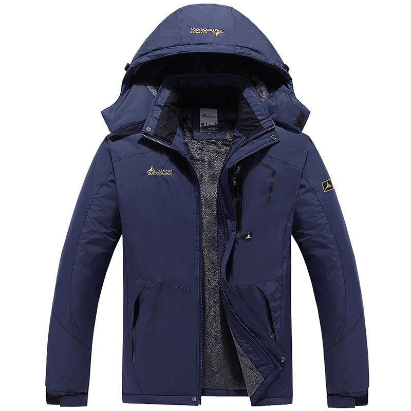 Men's Modular Thermal Outdoor Jacket with Teddy Fleece and Removable Hood Hudson & Parker