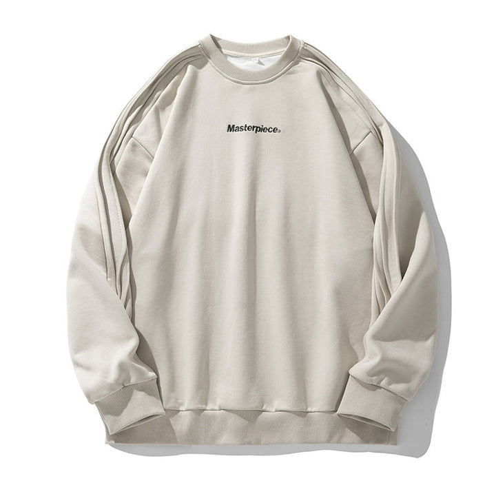 Unisex Oversize Sweatshirt in Minimalist Style with Shoulder Piping and Fine Chest Embroidery Hudson & Parker
