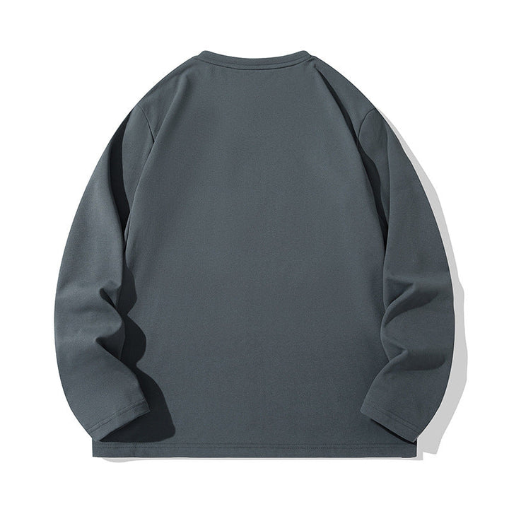 Unisex Oversize Long Sleeve Sweatshirt with Chest Zipper Pocket and Crew Neck Hudson & Parker