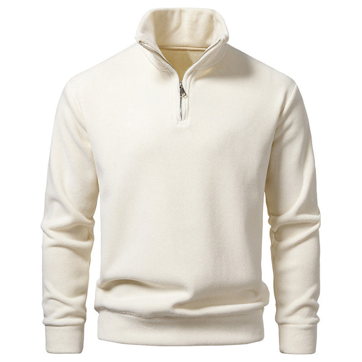 Men's Fleece Half-Zip Pullover with Standing Collar and Soft Microfleece Hudson & Parker